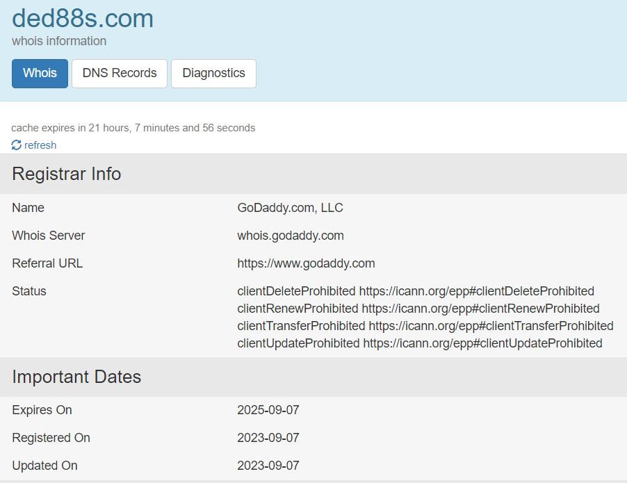 Ded88s.com Whois